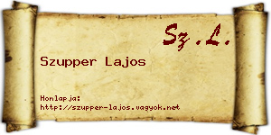 Szupper Lajos névjegykártya